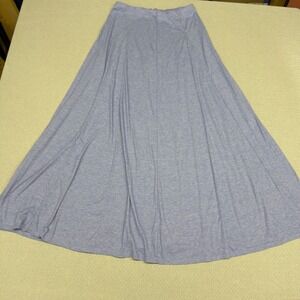 Halara Blue Heathered A Line Maxi Skirt Large Jersey Paneled Stretch Long